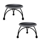 Geesatis 2 Pcs Candlesticks for Pillar Candles Metal Modern Style Pillar Candle Holder Stand Plate Candle Tray for Party, Black - color: Black