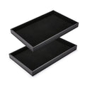 2Pcs Black Velvet Stackable Jewelry Tray Showcase Display Earring Necklace Bracelet Rings Organizer…