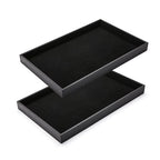 2Pcs Black Velvet Stackable Jewelry Tray Showcase Display Earring Necklace Bracelet Rings Organizer…