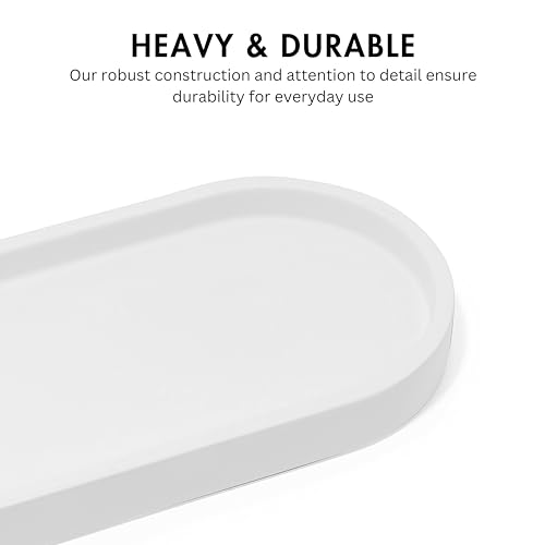 Yew Design - Matte White Round Soap Dispenser Tray, 8” Soap and Lotion Bottle Tray Organizer Plate for Bathrooms, Kitchens, Countertops - Holds 2 Soap Dispensers - color: Matte White, size: Soap Tray Round