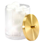 Nicole Miller - Covered Jar, Glass Countertop Accessories, Dorm Room Essentials (Louise Collection, Clear) - size: Jar
