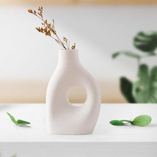 Abstract Vase Ceramic Geometric Flower Vase Modern Bunch Storage Desktop Plant Pot Holder Planter for Side Table Living Room, Style A