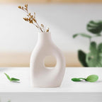 Abstract Vase Ceramic Geometric Flower Vase Modern Bunch Storage Desktop Plant Pot Holder Planter for Side Table Living Room, Style A