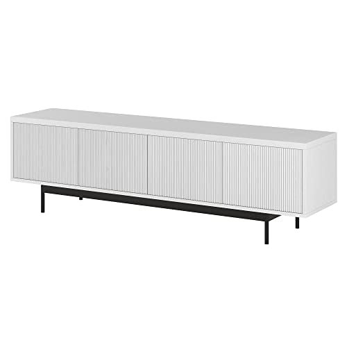 Henn&Hart Whitman, 70'' Rectangular TV Stand, White - color: White, size: 70'' Rectangular TV Stand