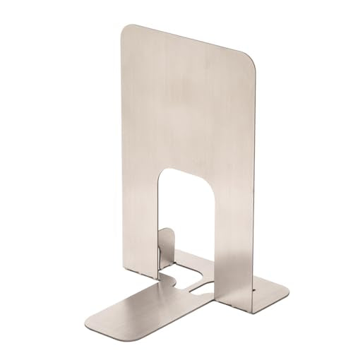Creative Folding Stainless Steel Bookends,Sturdy and Rustproof,Book Ends, 2 Pieces Metal Bookend, Book Holders for Shelves, Desk Organizers, Book Dividers for Office, School, Bookstore, Home