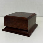 Display Base Pedestal Cherry Finish with 5/16" Center Hole – Square Stand Blank for Trophies, Figurines, 3D Prints, DIY Projects – Available in Multiple Sizes (4"Lx4"Wx2 1/8"H) - size: 4"Lx4"Wx2 1/8"H