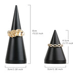 GemeShou 2pcs Black Ring Display - Wedding Ring Holder for Nightstand, 2" & 3.1" Heights - color: Black