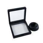 10Pcs Coin Holder Challenge Coin Display Stand, Black 3D Floating Display Case for AA Coin Medallions Jewelry Rock Gem Arrowhead Collecting and Display (3.5×3.5×0.8 inches) - size: 3.5×3.5×0.8 inches