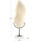 Deco 79 Polystone Coral Decorative Sculpture Abstract Textured Home Decor Statue with Gray Stand and Acrylic Base, Accent Figurine 7" x 5" x 19", Cream - size: 7" x 5" x 19"