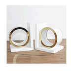 Heavy-Duty Bookends Light Luxury Book Ends Simple Art Book Stopper Suitable for Office Home Desktop Finishing and Storage (Color : A)
