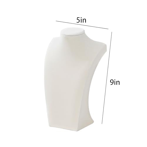 Necklace Bust Display Stand, Beige VelvetNecklace Display Holder, Jewelry Necklace Organizer Rack for Home Use or Shop Show (9" Height) - color: Beige Velvet, size: 9" Height (1pc)