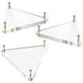 Acrylic Ball Holder 3-Pack, Small Size for Baseball, Softball & Golf Ball; Medium & Large Size for Basketball, Soccer, Volleyball; Horizontal Size for Rugby and Football - style: Triangle Gold - 4.1 x 3.6 inch