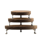 3 PCS Wooden Display Riser for Display Wood Risers for Decor and Organizer Round Display Stand Farmhouse Rustic Decor Risers Wood Riser Pedestal Stand for Candles Plants Cups (Brown, 8/6/4 Inch)