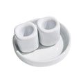 Unity Candle Holders and Vase Set, White Porcelain Candleholders for Taper Candles and Vase for Pillar Candle, Set of 3, Minimalist Round Ceramic Candle Holders, Great for Wedding Candle Set
