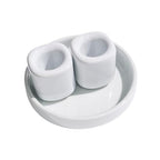 Unity Candle Holders and Vase Set, White Porcelain Candleholders for Taper Candles and Vase for Pillar Candle, Set of 3, Minimalist Round Ceramic Candle Holders, Great for Wedding Candle Set