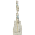 Deco 79 Polystone Fish Decorative Sculpture Textured Ombre Swimming Home Decor Statue with Stand, Accent Figurine 24" x 3" x 11", Light Blue
