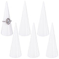 AUEAR, 6 Pack Acrylic Ring Holder Cone Display Jewlery Stands Finger Rings Showcase Stand for Jewelry (White) - color: White, size: 6 Pack