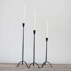 Creative Co-Op 16" H Hand-Forged Cast Metal Footed Taper Holder, Black