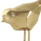 CosmoLiving by Cosmopolitan Polystone Bird Decorative Sculpture Home Decor Statues with Origami Accents, Set of 2 Accent Figurines 7", 8"H, Gold
