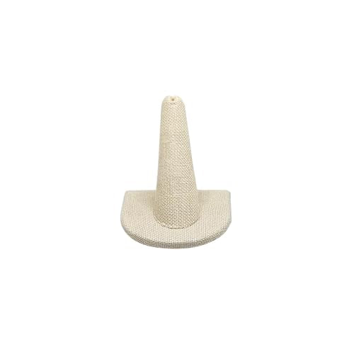 MOOCA 6 Pcs Set Beige Linen Finger Ring Display, Ring Holder Display, Jewelry Storage Jewelry Stands for Shows, 2" W x 2" H - color: Beige Linen
