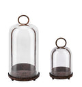6" & 4" Wide Versatile Modern Metal Hurricane Lantern with Handmade Sturdy Glass Dome in Rustic Brown for Pillar Candle & Plants, Industrial, Farmhouse, Shabby Chic (Brown, 4"x7.5" &6.3"x11.2") - color: Brown, size: 4"x7.5" & 6.3"x11.2"