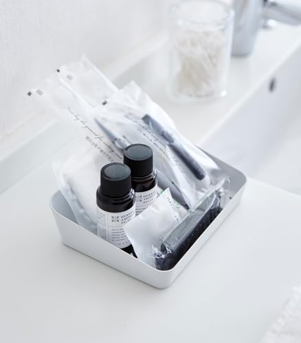 Yamazaki Home Tower Space Saving Vanity Tray - 5.25" X 7" - Steel - color: White, size: 5.3" x 6.9" x 2"