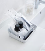 Yamazaki Home Tower Space Saving Vanity Tray - 5.25" X 7" - Steel - color: White, size: 5.3" x 6.9" x 2"