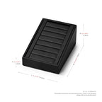 Oirlv Premium PU Leather Ring Tray Display Stand Slotted Ring Showcase Display Jewelry Organizer Jewelry Holder for Trade Show(Black) - color: Leather black