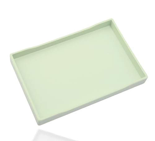 Green Serving Tray (11.8 x 8.7 inch) for Serving Accessory, Spa, Coffee, Drinks, Wine, Tea, Bar, Party, Seasoning, Perfume and Display Use. - color: Green-1 Tray, size: 11.8" x 8.7" x 0.8"