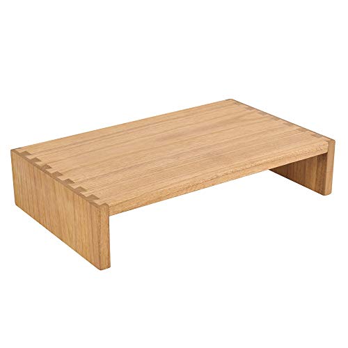 KIRIGEN Monitor Stand Wooden -Desk Stand Wood for Computer/Laptop/TV Printer - Monitor Arms & Stands Desk Riser for Office Organizers - Desktop Workspace Platforms Stands (39,Natural) - color: Natural, size: 39cm