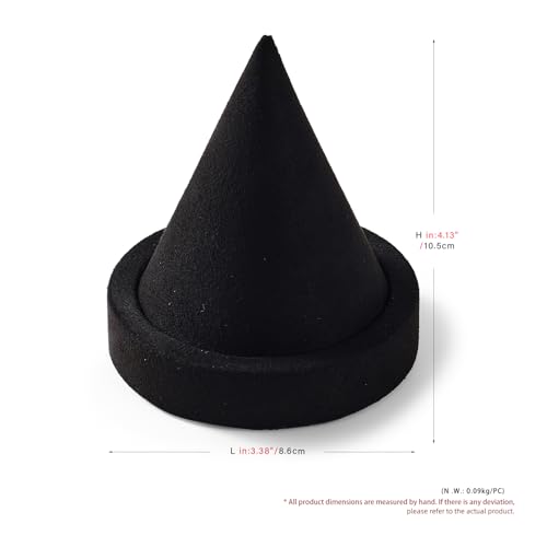Microfiber Single Bracelet Bangle Display Stand Jewelry Bracelet Bangle Cone Display for Selling(Black) - color: Black