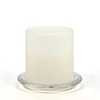 Hosley Set of 8 Clear Glass Pillar Plates - 4 Inch Diameter. Ideal Gift for Weddings, Parties, Spa, Pillar Candle, Votive Candle Garden. Or as a Pedestal W1 - size: 4" Diameter