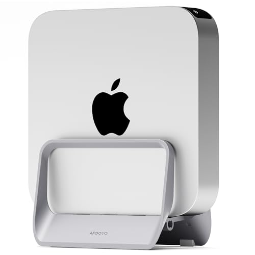AFOOYO Mac Mini Stand, ABS Vertical Holder - Universal Fit for Mac Mini 2010-2024 M1 M2 M4 Pro, Compatible with Laptop & Mini PC (Gray)