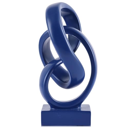Navy Blue Knot Decor for Coffee Table Book,Abstract Art Mid Century Modern Decor for Bookshelf Entryway TV Stand,Minimalist Knot Sculpture for Home Living Room,Centerpiece Table Decorations (Blue) - color: Blue