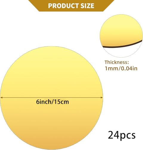 24PCS Gold Round Mirror Plates for Centerpieces, 6" Flat Gold Circle Mirror Trays for Table Decor, Acrylic Mirror Candle Plates for Table Centerpieces, Wedding Party Event Decorations, Home Decor - size: 6 Inch