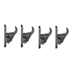 Danya B. 4 Piece Dark Brown Cast Iron Dog Tail Wagging Decorative Wall Sculpture Figure Utility Hook Set