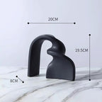 Statue Decorations Light Luxury Geometric Decorations, Ceramic Eunuch Home Furnishings, Hotel Clubhouse Desktop Decorations Home Decor Object(Black)