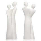 Resin Modern Abstract Sculpture, White Lovers Statues, Home Decor for Living Room, Office, Bookshelf, Gifts for Friends Love Ones - size: Lover