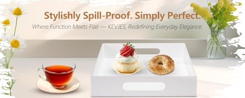 Acrylic Tray with Embedded Handle, 10x15 Inch, White - color: White, size: 15" x 10" x 2"