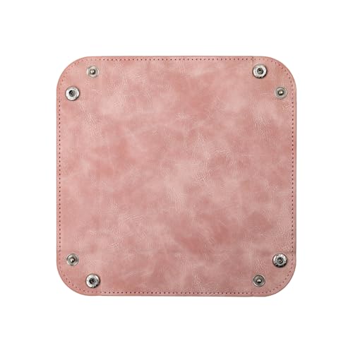 siduater Valet Tray Desktop Storage Organizer – Vegan Leather Catchall Bedside Vanity Tray Nightstand Caddy Holder for Remote Controller, Watch, Keys, Phone, Wallet, Coin, Jewelry, Stone Pink - color: Stone Pink