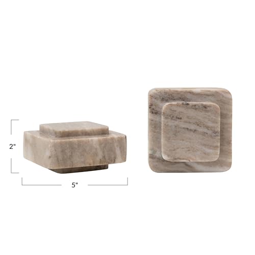 Bloomingville Heavy Duty Marble Bookends, Beige, (Pack of 4) - size: Pack of 4