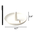 Ceramic Initials Jewelry Tray Ring Dish With Personalized I-Monogrammed Engagement Wedding Gifts, for Birthday Mother's Day for Women, Ceramic White 4.7" x2.4" - style: I