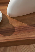 Acacia Wood Serving Tray with Handles, 17x13 Inch Ottoman Tray for Coffee Table,Candle Display,Breakfast in Bed, Large Wooden Decorative Tray with Non-Slip Pads, for Kitchen, Dining, Home Decor