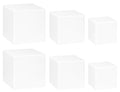 Red Co. Set of 3 Glossy White Acrylic Cube Display Nesting Riser Stands with Hollow Bottoms - 2-Pack - color: White, size: 4",5",6" - 2 pack