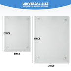 Mymonfif Tempered Glass Cutting Board for Kitchen, Clear Glass Board for Countertop, Heat Resistant, with Non-Slip Feet, 12x16" & 12x8" 2 Pcs Clear - color: 2Pcs Clear（12x16" & 12x8" ）
