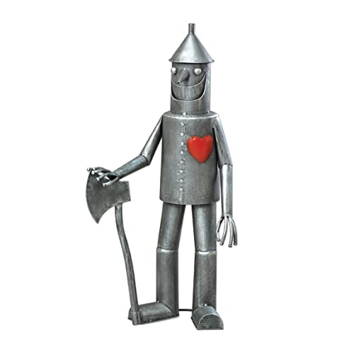 Bits and Pieces Tin Woodsman Tin Man Metal Garden Statue - Whimsical Metal Yard Art Sculptures Tinman Figure - Weather Resistant Sculptures for Porch Patio Yard - 30" Tall Lawn Statues