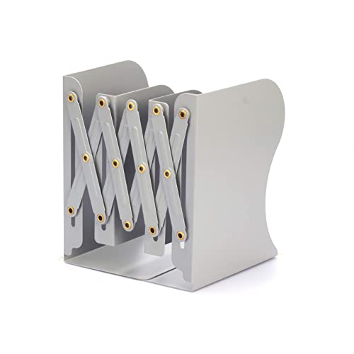 Aobopar Book Ends, Bookends for Shelves, Book Organizer for Desk, Metal Bookends for Heavy Books, Book Holders for Shelves, Suitable for Office, Home and School Use (Grey) - color: Gray