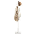 VASAGLE Solid Wood Coat Rack, Free Standing Hall Coat Tree with 8 Hooks, 3 Height Options, for Coats, Hats, Bags, Purses, for Entryway, Hallway, Rubberwood Hooks and Pole, Cloud White URCR010W02 - color: Cloud White, style: Square Base + Cylindrical Hooks