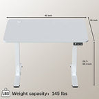 Furmax Electric Height Adjustable Standing Desk Large 40 x 24 Inches Sit Stand up Desk Home Office Computer Desk Memory Preset with T-Shaped Metal Bracket, White - color: White, size: 40 Inch