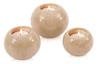 Radicaln Marble Tealight Candle Holder 4" Inches Verona Handmade Set of 3 Mini Votive Candle Holders for Wedding Table Setting, Ideal Marble Taper Holder for Kitchen Table - color: Verona